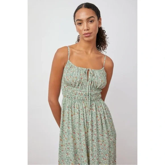 Rails Dainty Octavia Dress Green Summer Meadow Midi Dress Size XS NWT Sundress - Picture 13 of 14